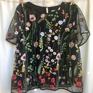 NANNETTE nannette lepore Floral Embroidered Top